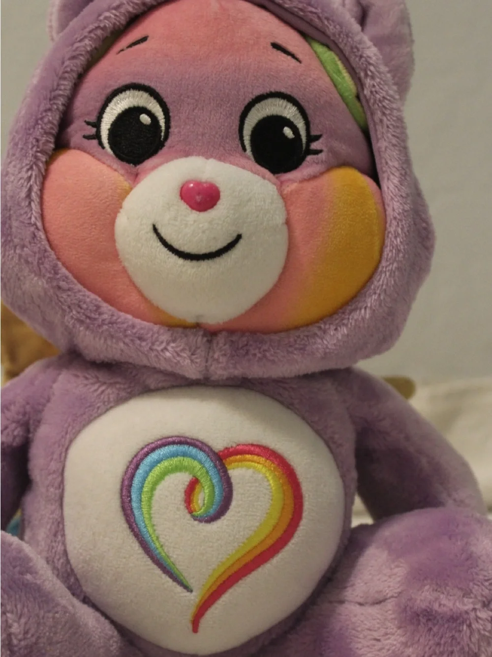 Care Bears Purple Plush with Rainbow Heart Chest Emblem